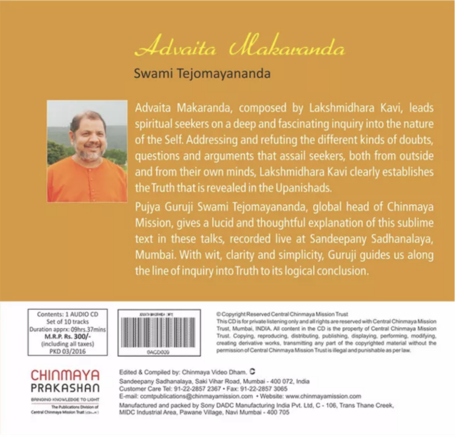 Advaita Makaranda - Talks by Swami Tejomayananda - Image 2